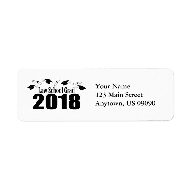 Law School Grad 2018 Caps And Diplomas (Black) (Front)