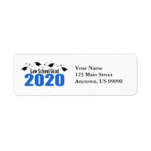 Law School Grad 2020 Caps And Diplomas (Blue)