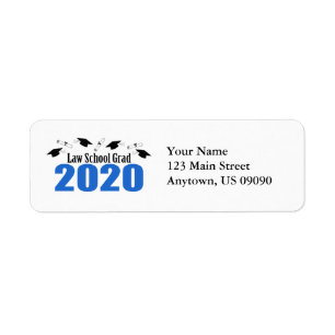 Law School Grad 2020 Caps And Diplomas (Blue)