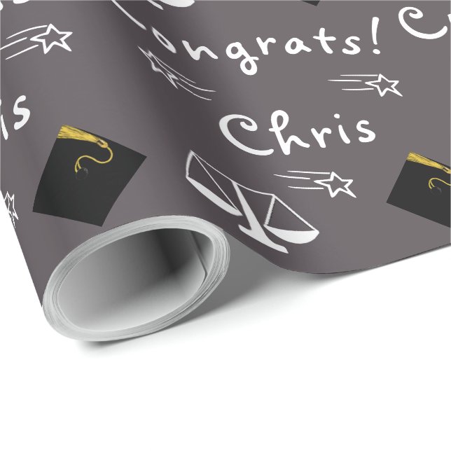 Law School Grad Gift Wrapping Paper (Roll Corner)