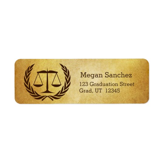 Law School Grad Parchment Return Address Label