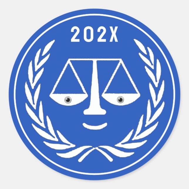 Law School Graduation 2024 Classic Round Sticker (Front)