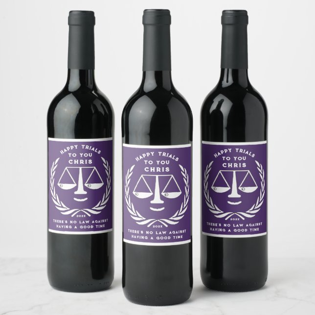 Law School Graduation 2025 Wine Label (Bottles)