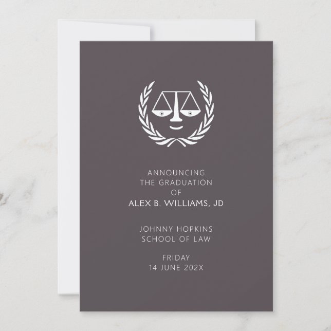 Law School Graduation Announcement (Front)