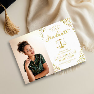 Law School Graduation Announcement Photo Card