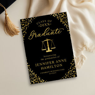 Law School Graduation Announcement Photo Card