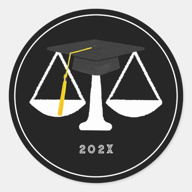 Law School Graduation Classic Round Sticker (Front)