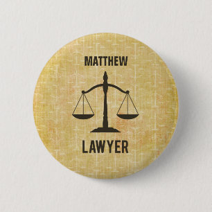 Law School Graduation Congrats Scale of Justice 2 Inch Round Button