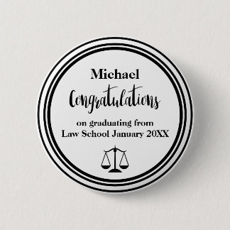 Law School Graduation Congratulations Button Pins
