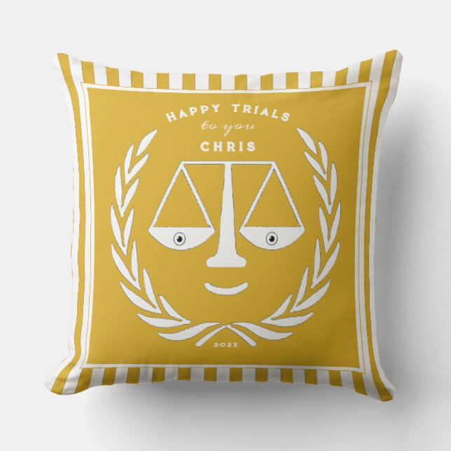 Law School Graduation Gift Throw Pillow (Front)