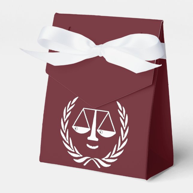 Law School Graduation Maroon Favor Box (Front Side)