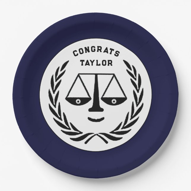 Law School Graduation Paper Plates (Front)