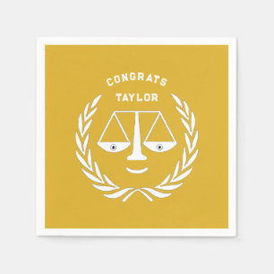 Law School Graduation Party Gold Napkin
