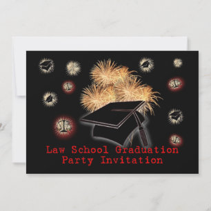 Law School Graduation Party Invitation scales book