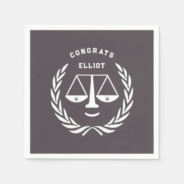 Law School Graduation Party Napkin (Front)
