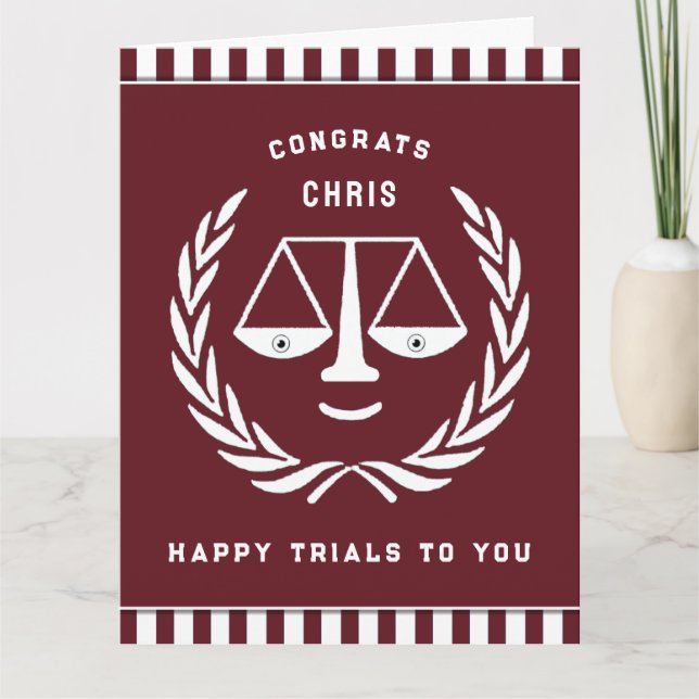 Law School Graduation Personalized Card (Front)