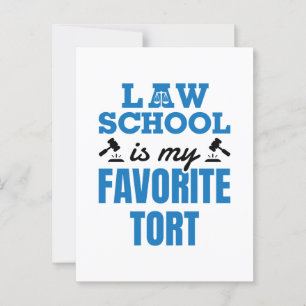 Law School Is My Favourite Tort Funny Law Student Postcard