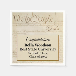 Law School Lawyer Paralegal Graduate Constitution Napkin