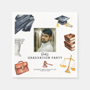 Law School Photo Graduation Party Napkin