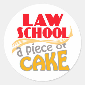 Law School - Piece of Cake Classic Round Sticker