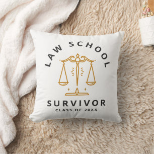 Law School Survivor Funny Graduate Throw Pillow