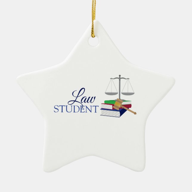 Law Student Ceramic Ornament (Front)