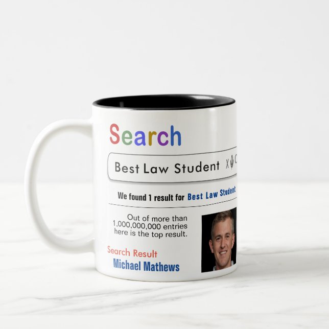 Law Student Funny Custom Best Search Gift Mug (Left)