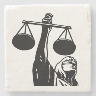Law Symbol Scale Stone Coaster