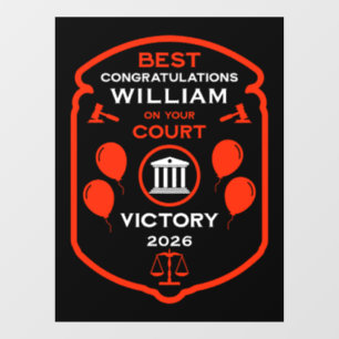 Law Victory Celebration Gift Window Cling