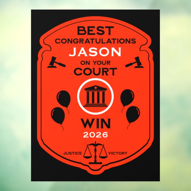Law Victory Celebration Gift Window Cling (Sheet 3)