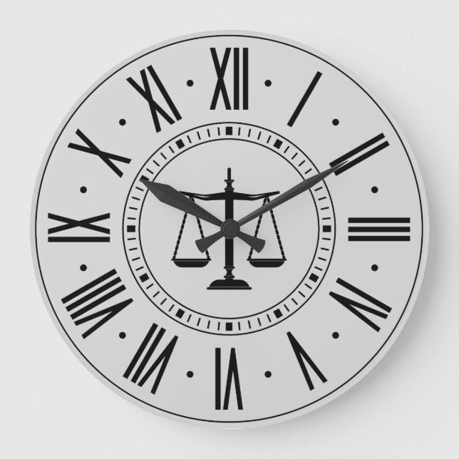 LAWER OFFICE | Scales of Justice Large Clock (Front)