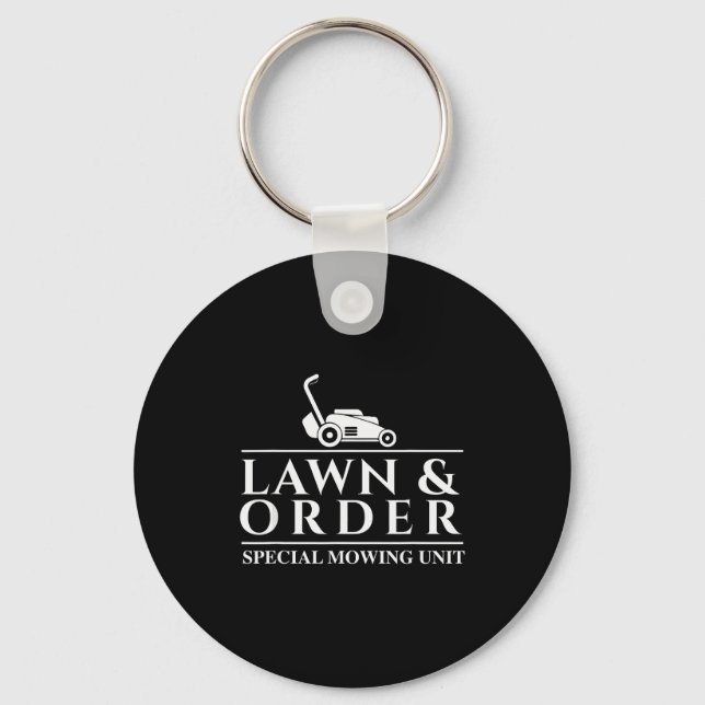 Lawn &amp; Order Special Mowing Unit - Gardening L Keychain (Front)