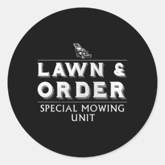 Lawn And Order Special Mowing Unit Lawn Mower Nove Classic Round Sticker