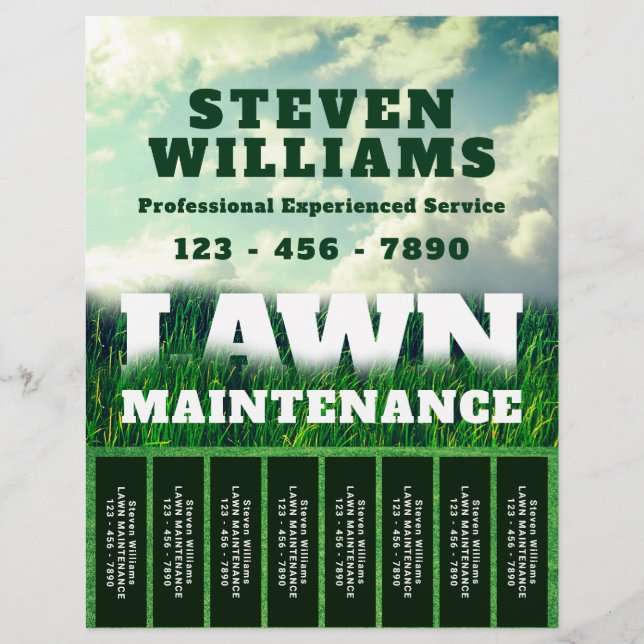 Lawn and yard services tear off flyer (Front)