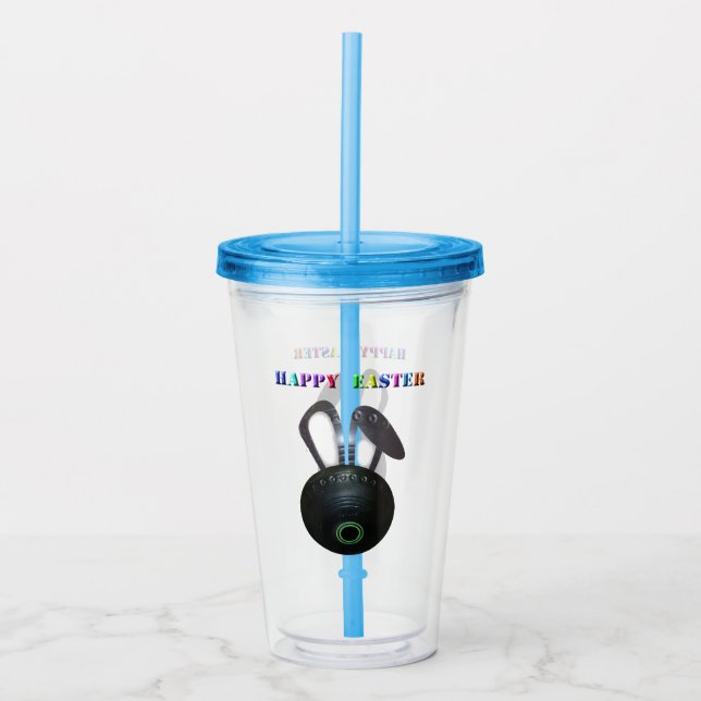 Lawn Bowl Easter Bunny,  Acrylic Tumbler (Front)
