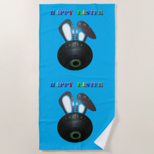 Lawn Bowl Easter Bunny, Beach Towel