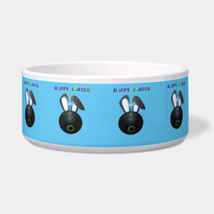 Lawn Bowl Easter Bunny, Ceramic Pet Bowl