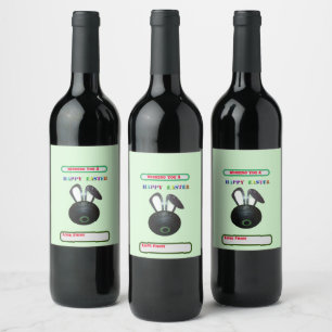 Lawn Bowl Easter Bunny, Easter Wine Label
