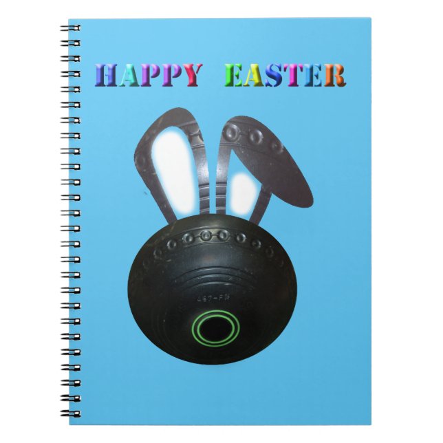 Lawn Bowl Easter Bunny, Notebook (Front)
