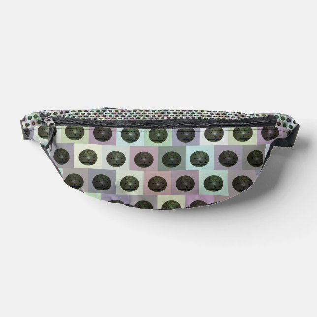 Lawn Bowling Checkered Pop Art Pattern, Fanny Pack (Lay Down)