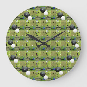 Lawn Bowling Photo Collage, Large Clock