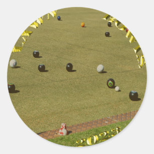 Lawn Bowls 2023 Gold Coin, Round Stickers