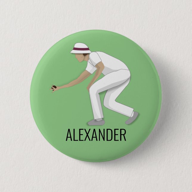 Lawn Bowls 2 Inch Round Button (Front)