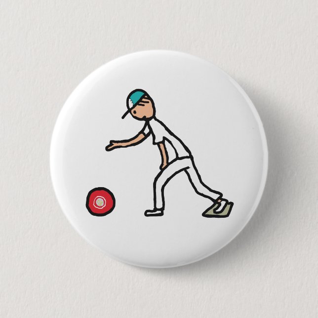Lawn Bowls 2 Inch Round Button (Front)