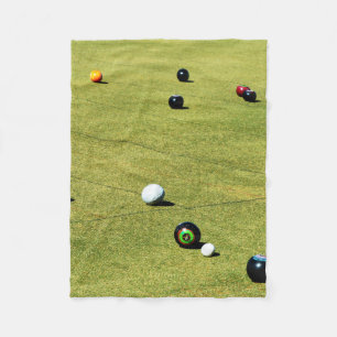 Lawn Bowls Action Game, Fleece Blanket