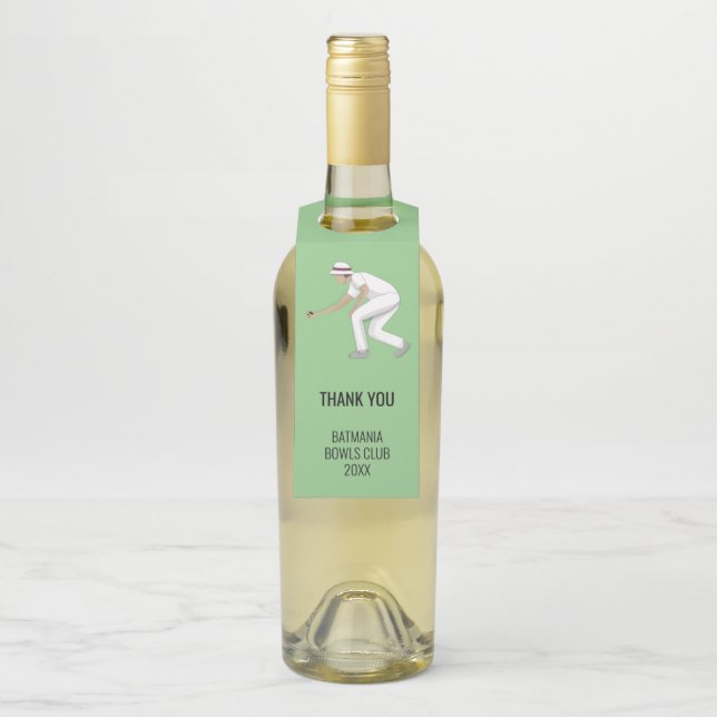 Lawn Bowls Bottle Tag (On Bottle)