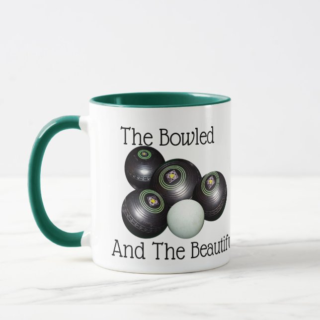 Lawn Bowls Bowled Beautiful Logo, Mug (Left)