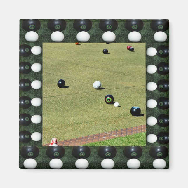 Lawn Bowls Bring It On, Framed Magnet (Front)