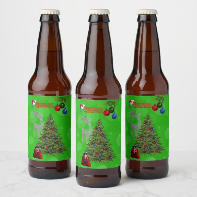 Lawn Bowls Christmas Tree, Beer Bottle Label (Bottles)