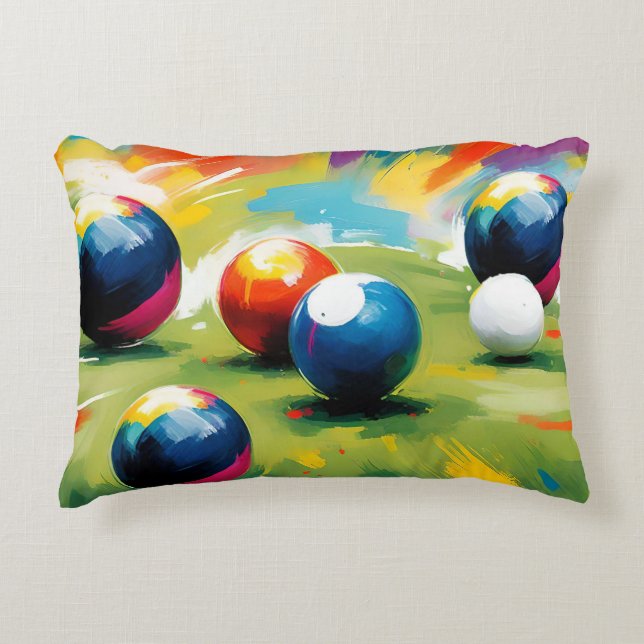 Lawn Bowls Color Splash,  Accent Pillow (Front)